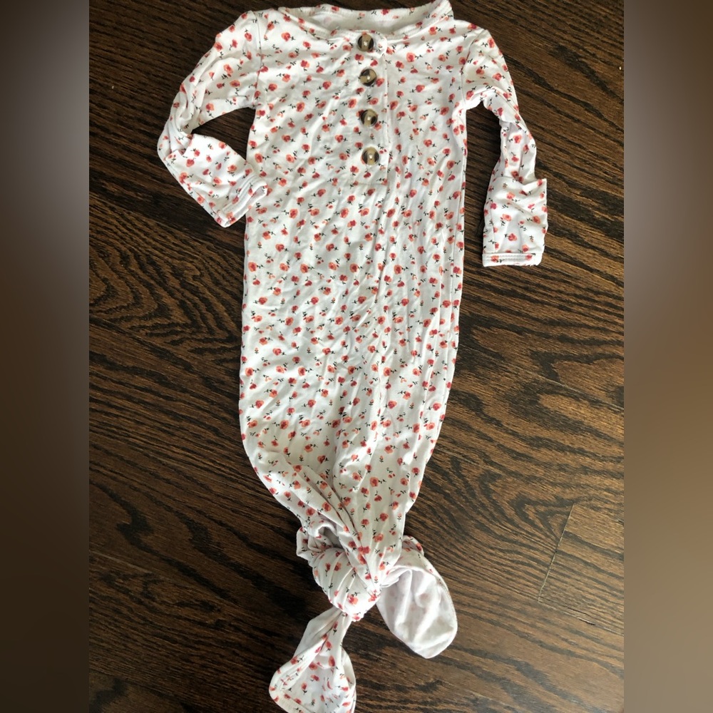 Lou Lou and Company: knotted newborn gown/ pajama Baby girl floral print